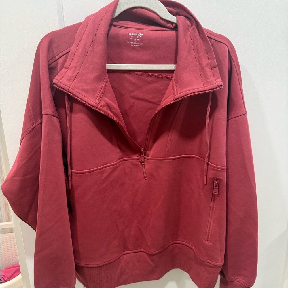 Old Navy Active Red Fleece Pullover